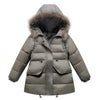 Winter Boy Girl Children Garments Long Hooded Down Coat   grey   110cm - Mega Save Wholesale & Retail - 1