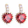 18K Gold Glavanization Austrian Zircon Earrings  red - Mega Save Wholesale & Retail - 1