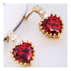 18K Gold Glavanization Austrian Zircon Earrings  red - Mega Save Wholesale & Retail - 3