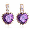 18K Gold Glavanization Austrian Zircon Earrings   purple - Mega Save Wholesale & Retail - 1