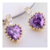 18K Gold Glavanization Austrian Zircon Earrings   purple - Mega Save Wholesale & Retail - 2