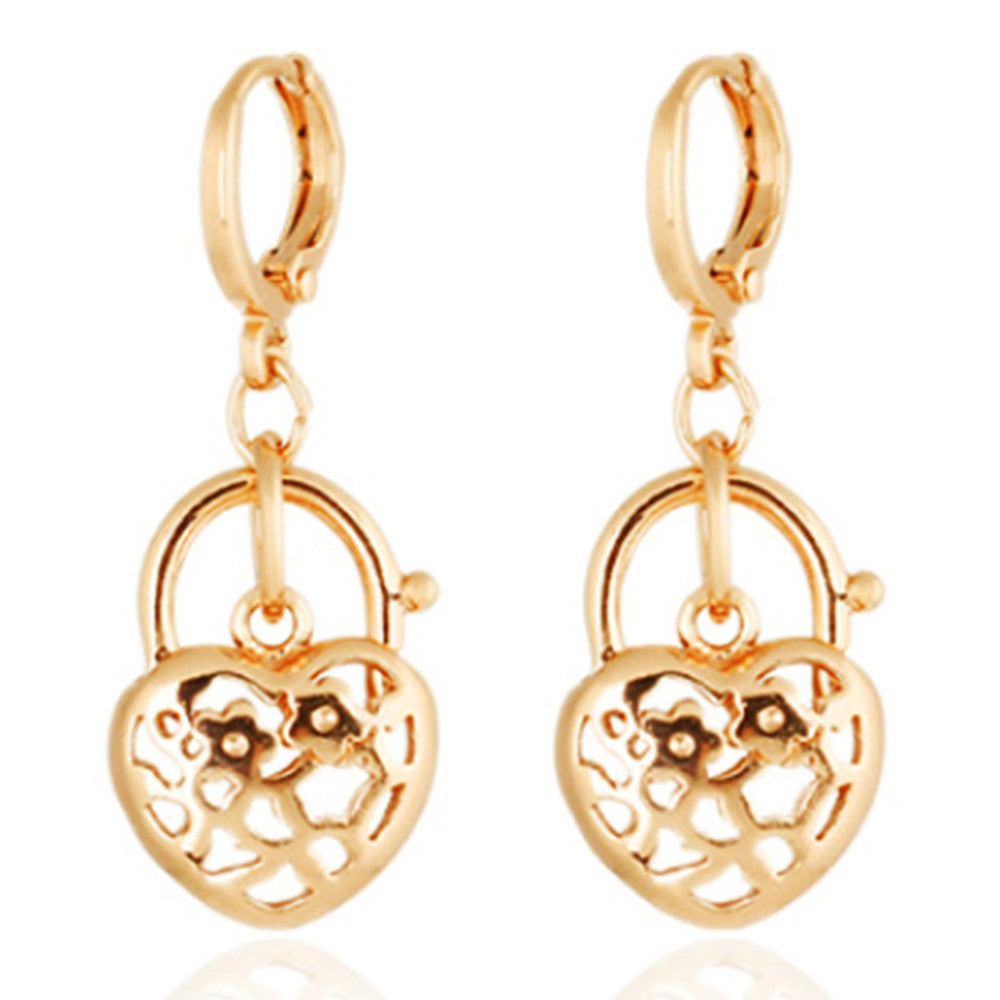 18K Gold Glavanized Zircon Earrings    yellow - Mega Save Wholesale & Retail - 1