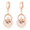 18K Gold Glavanized Zircon Earrings   rose golden - Mega Save Wholesale & Retail - 1