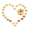 DIY Living Room Peach Heart Mirror Wall Clock    golden - Mega Save Wholesale & Retail