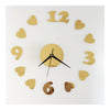Love Heart Silent Casual Wall Clock Decoration Mirror   golden - Mega Save Wholesale & Retail