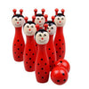 Wooden Animal Bowling Ball SET Game Baby Intellectual Toy Children 6 Pins 2 Ball   ants - Mega Save Wholesale & Retail - 1