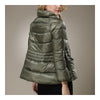 Short Super Light A-line Cloak Down Coat   green   S - Mega Save Wholesale & Retail - 3