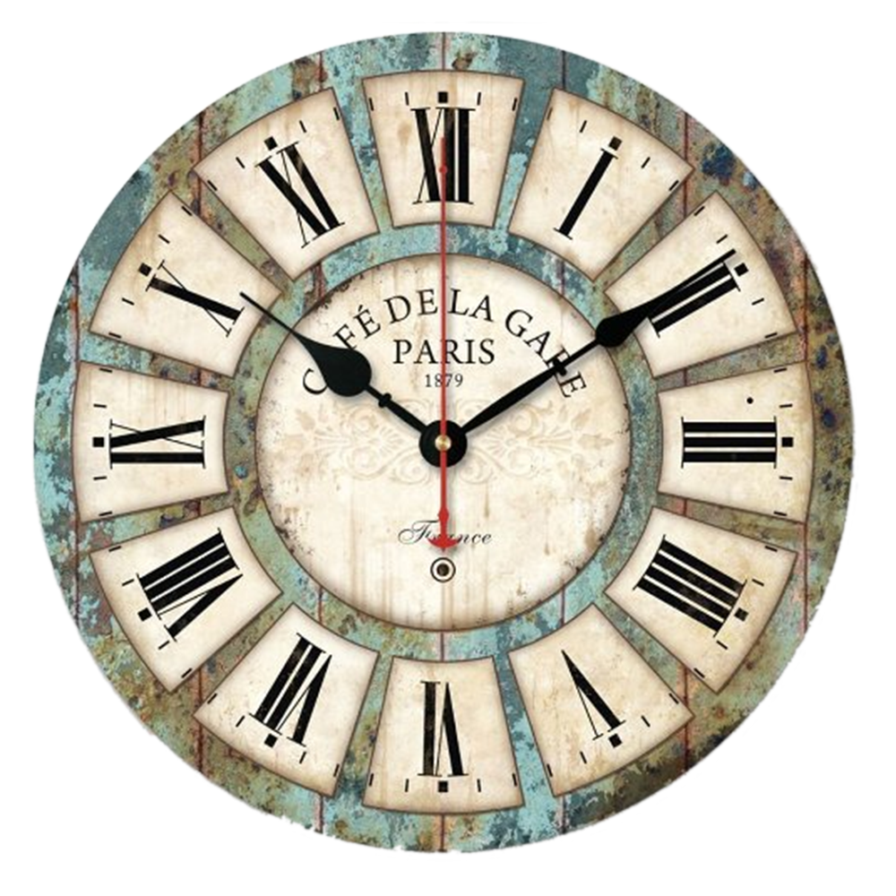 Hang Wall Clock Wooden Sildent Quartz B - Mega Save Wholesale & Retail