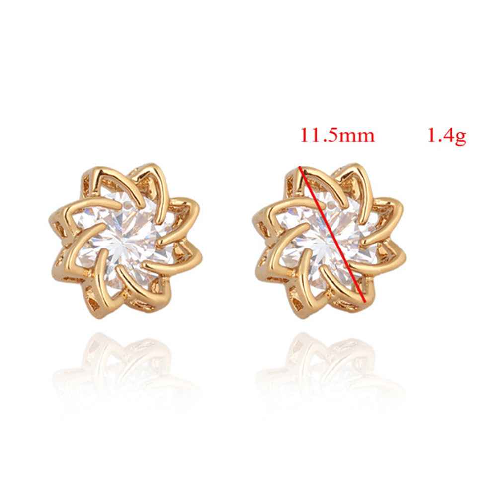 18K Gold Galvanized Austrian Zircon Earrings   purple - Mega Save Wholesale & Retail - 4