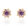 18K Gold Galvanized Austrian Zircon Earrings   purple - Mega Save Wholesale & Retail - 1