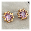 18K Gold Galvanized Austrian Zircon Earrings   purple - Mega Save Wholesale & Retail - 2