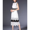 Backless Sexy Crochet Hollow Water Soluble Long Skirt Slim Dress60185  white   S - Mega Save Wholesale & Retail - 3