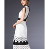 Backless Sexy Crochet Hollow Water Soluble Long Skirt Slim Dress60185  white   S - Mega Save Wholesale & Retail - 4