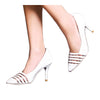 High Heel Low-cut Thin Pointed Shoes Plus Size Fashionable   white - Mega Save Wholesale & Retail