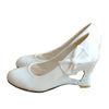 Candy's Color Bowknot Patent Leather Hollow Slipsole Women Thin Shoes  white - Mega Save Wholesale & Retail