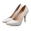 Women Shoes Pointed High Heel Thin Shoes  white