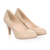 Plain Thin Shoes All-match High Heel Low-cut Round Last Plus Size   white - Mega Save Wholesale & Retail