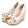 Bowknot Women Thin Shoes Chromatic Slipsole High Heel Plus Size  white - Mega Save Wholesale & Retail - 1