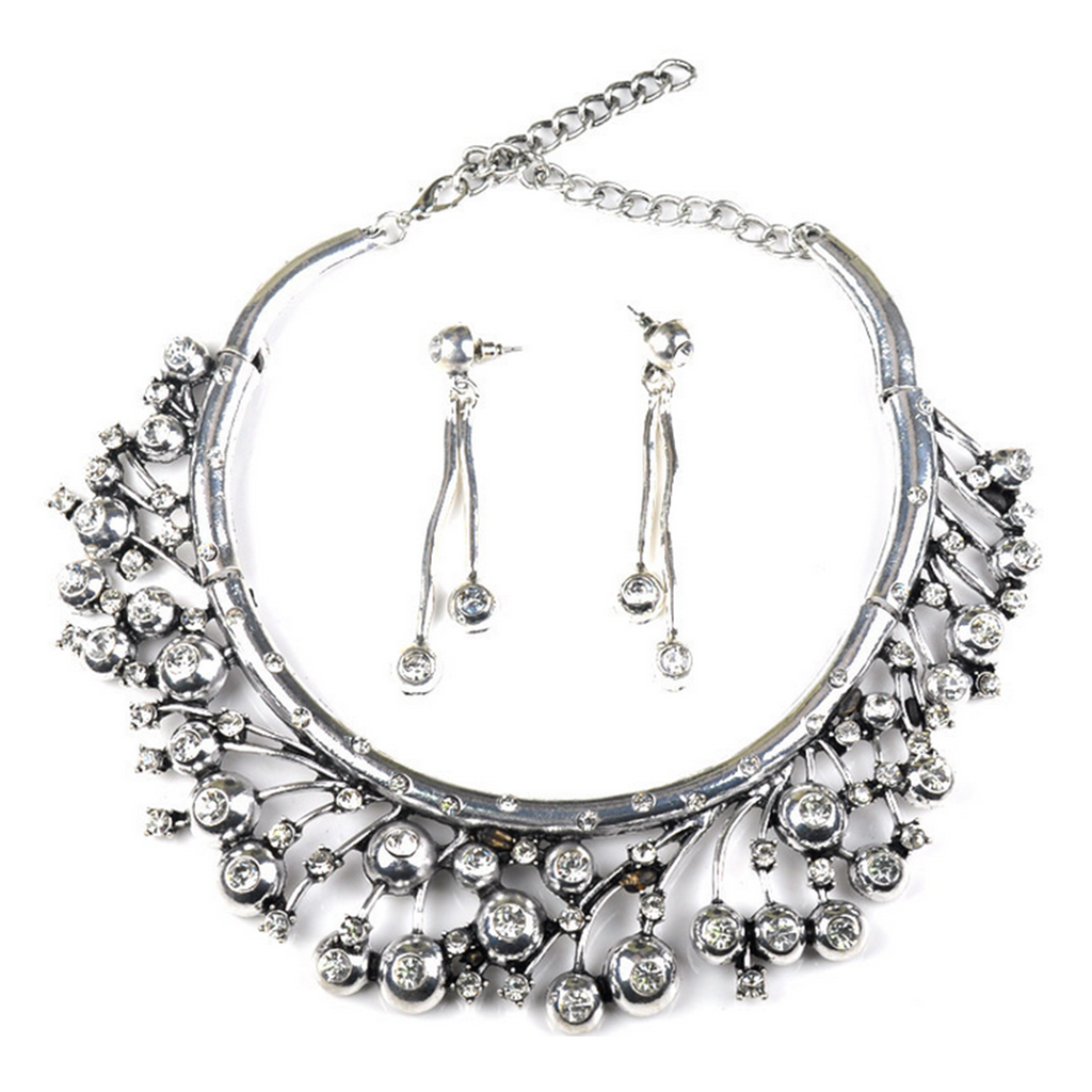 European Two-layer Fashionable Necklace European Exaggerated Necklace European Ornament    white - Mega Save Wholesale & Retail