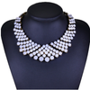 European Fashionable Multi-layer Zircon Garment Accessory Korean Short Necklace Exaggerated Crystal Clavicle Necklace Woman   white - Mega Save Wholesale & Retail