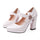 Platform High Thick Heel Bowknot Pointed Thin Shoes  white - Mega Save Wholesale & Retail - 1
