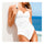 Women's One-piece Monokini Swimwear Swimsuit Conservative   white  S - Mega Save Wholesale & Retail