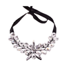 European Big Brand Necklace Simple Weaved Full Zircon Fake Collar Sweater Necklace    black - Mega Save Wholesale & Retail - 2