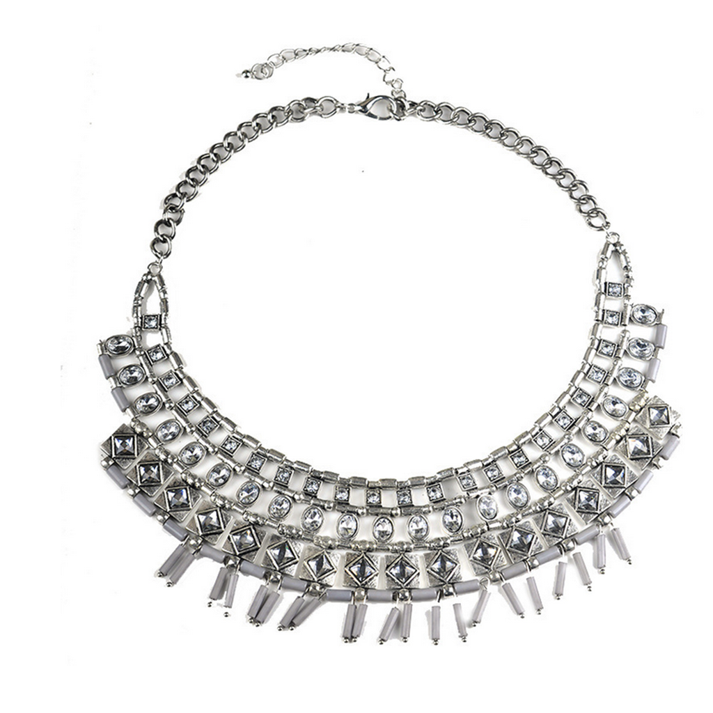 European International Big Brand Necklace Sweater Necklace Vintage Necklace    white - Mega Save Wholesale & Retail