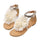 Flat Heel Flower Sandals Various Size Women Shoes  beige - Mega Save Wholesale & Retail - 1