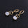Luxurious Heart Zircon Earrings   gold plated white zircon