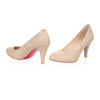 Plain Thin Shoes All-match High Heel Low-cut Round Last Plus Size   white - Mega Save Wholesale & Retail - 2