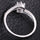 Simple Round Zircon Ring   5.25# platinum plated white