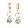 Luxurious Heart Zircon Earrings   gold plated white zircon - Mega Save Wholesale & Retail
