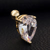 Body Puncture Ornament Water-drop Shape Navel Ring   gold plated white zircon - Mega Save Wholesale & Retail - 2