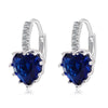 Peach Heart Zircon Earings   platinum plated dark blue zircon