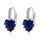 Peach Heart Zircon Earings   platinum plated dark blue zircon - Mega Save Wholesale & Retail