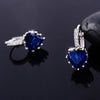 Peach Heart Zircon Earings   platinum plated dark blue zircon