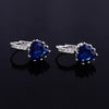 Peach Heart Zircon Earings   platinum plated dark blue zircon