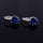 Peach Heart Zircon Earings   platinum plated dark blue zircon
