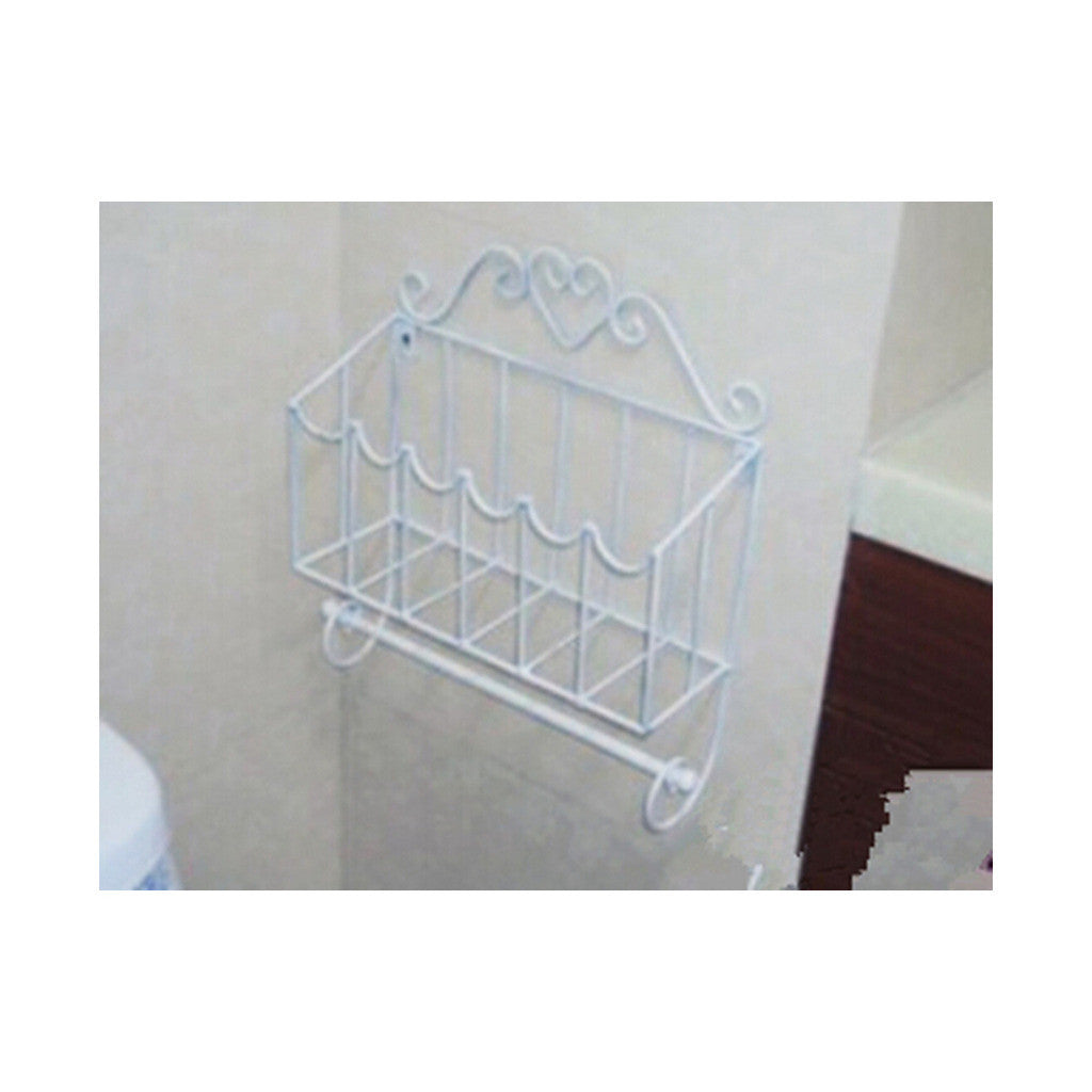 Magazine Rack with Tissue Holder Iron Art  White - Mega Save Wholesale & Retail - 1