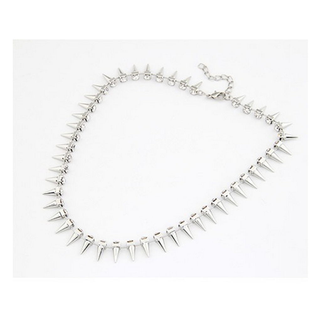 Korean Small Rivet Stylish Clavicle Necklace Temperament Gentlewoman Big Brand Accessory Necklace   white - Mega Save Wholesale & Retail