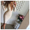 Women Sexy Lace Up Long Sleeve Bandage Club Bodycon Party Cocktail Pencil Dress White - Mega Save Wholesale & Retail - 1