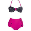 Swimwear Swimsuit Bikini Vintage High Waist Point  3108  S - Mega Save Wholesale & Retail - 1