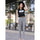 New Black White Stripes Legging Hot Lady Stylish Skinny Pant Stretchy Pants White strips - Mega Save Wholesale & Retail
