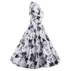Woman V Neck Printing Dress Big Peplum   S - Mega Save Wholesale & Retail - 2