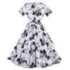 Woman V Neck Printing Dress Big Peplum   S - Mega Save Wholesale & Retail - 3