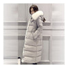 Down Coat Woman Long Thick Slim Fox Fur Collar Warm   grey    S - Mega Save Wholesale & Retail - 2