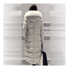Down Coat Woman Long Thick Slim Fox Fur Collar Warm   grey    S - Mega Save Wholesale & Retail - 3