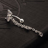 Bowknot Navel Ring Buckle Body Puncture   platinum plated white zircon
