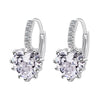 Peach Heart Zircon Earings    platinum plated white zircon